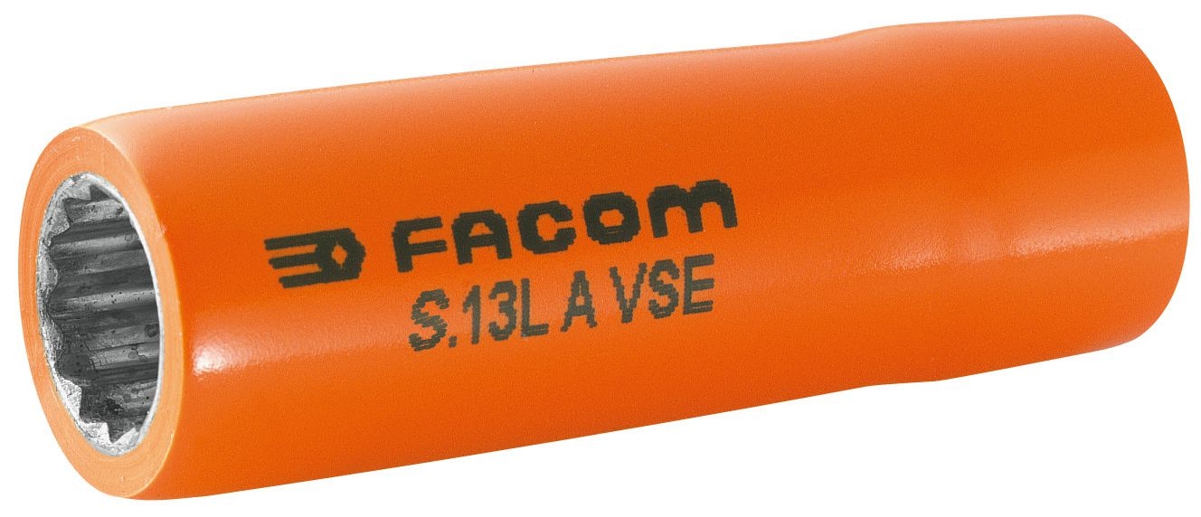 S.LAVSE - 1,000 Volt insulated long 12-point 1/2" sockets, 12 - 19 mm