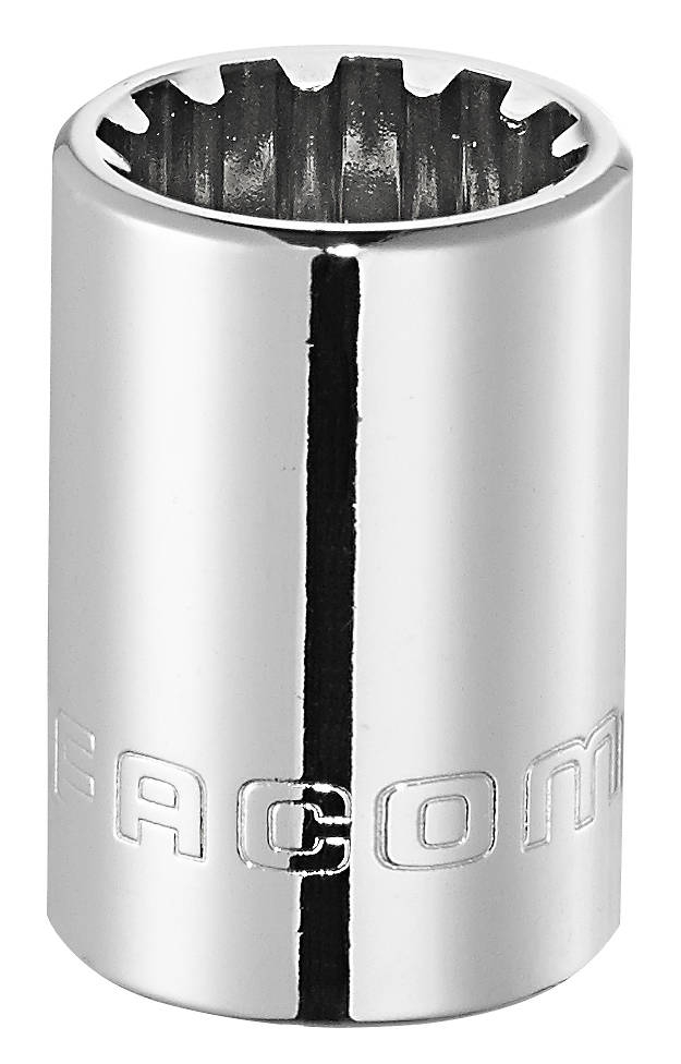 Seria J.S - nasadki krótkie 3/8" z profilem rowkowanym Spline, 3/8" - 5/8"