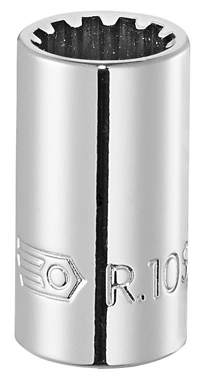 Seria R.S - nasadki krótkie 1/4" z profilem rowkowanym Spline, 7/32" - 7/16"