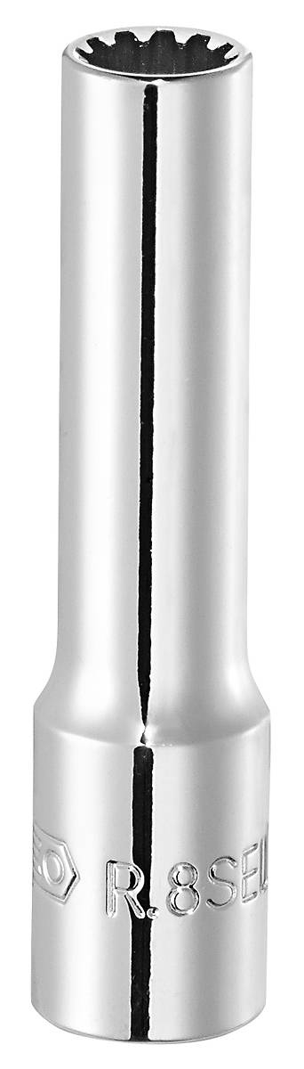 Seria R.SEL - nasadki długie 1/4" z profilem rowkowanym Spline, 1/4 - 5/16"