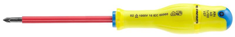 Seria AD.VEF - wkrętaki FLUO izolowane 1000 V do wkrętów krzyżakowych Pozidriv®, PZ1 - PZ2
