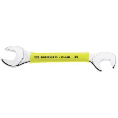 34F - Klucze płaskie do mikromechaniki z główką odchyloną o 15° i 75°, calowe, 3/16" - 11/16" - FLUO