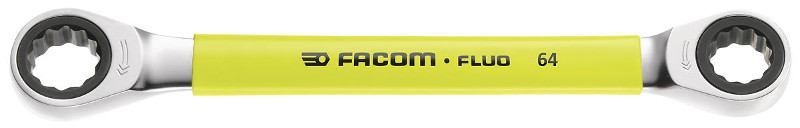 64F - Klucze oczkowe grzechotkowe proste, calowe, 1/4" - 15/16" - FLUO
