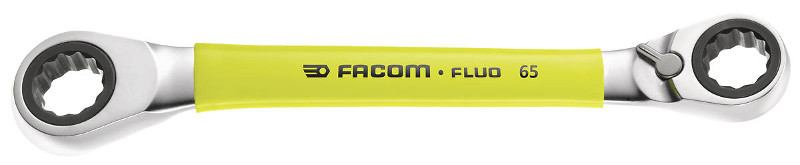 65F - klucze oczkowe, odchylone, metryczne, 6 - 24 mm - FLUO