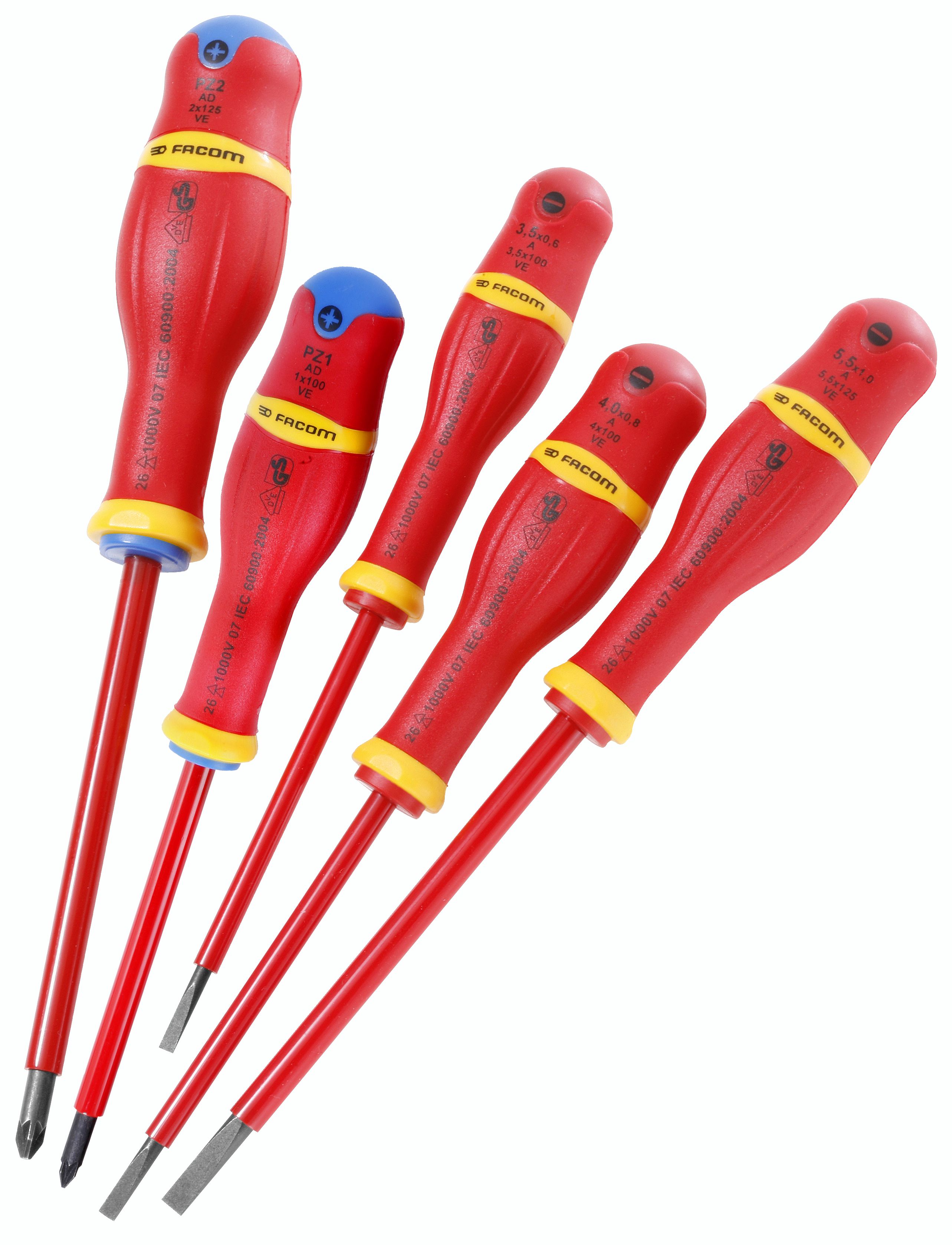 Sets of 1,000 Volt insulated screwdrivers