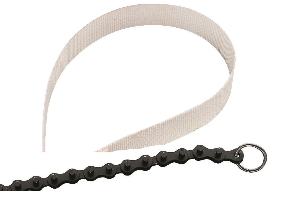 Chains and strap wrenches