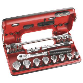 J.DBOX500 - zestaw nasadek 3/8" w kasecie, 8 mm - 22 mm