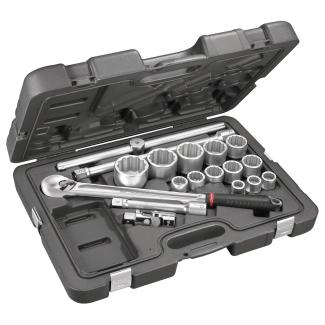 KL.501 - zestaw nasadek 3/4" w walizce, 19 mm - 55 mm