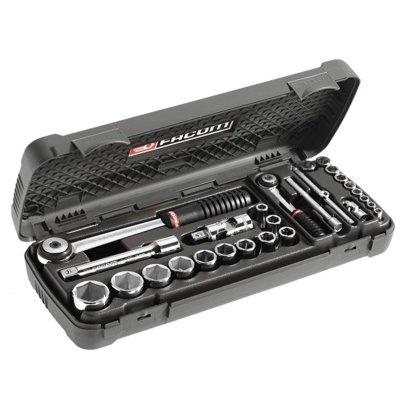 RS.100 - zestaw nasadek 1/4" i 1/2" w kasecie, 5,5 mm - 27 mm RS.100 - zestaw nasadek 1/4" i 1/2" w kasecie, 5,5 mm - 27 mm