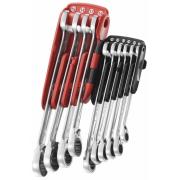 467R.JP10 - zestaw 10 kluczy oczkowo-płaskich z widełkami grzechotkowymi metrycznymi