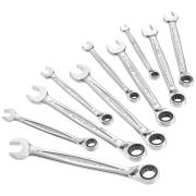 467AS.JP10PB - zestaw 10 kluczy oczkowo-płaskich grzechotkowych o profilu antyposlizgowym, 8 - 19 mm