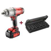 CL3.C18SPROM - zestaw klucza udarowego 1/2" 985 Nm i nasadek udarowych  długich 10 -24 