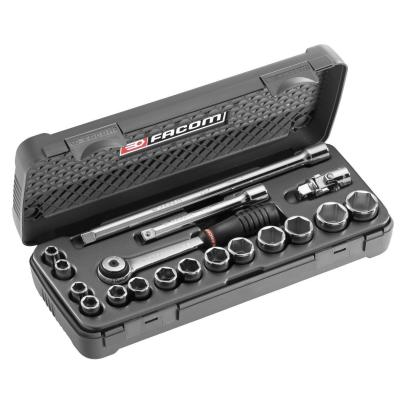J.4APB - zestaw 14 nasadek 6- kątnych 3/8" z akcesoriami, 8 - 22 mm