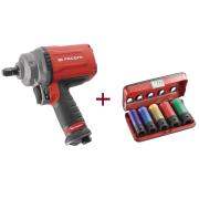 NS.3000FPROM - zestaw klucza udarowego  1/2" 1700 Nm i 5 nasadek aluminiowych 15 - 22 mm NS.3000FPROM - zestaw klucza udarowego  1/2" 1700 Nm i 5 nasadek aluminiowych 15 - 22 mm