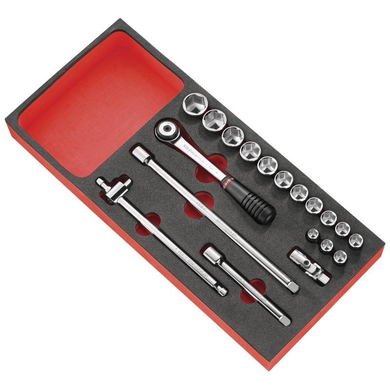 MODM.J2 - moduł nasadek 6-kątnych 3/8", 8 - 22 mm na wkładce piankowej