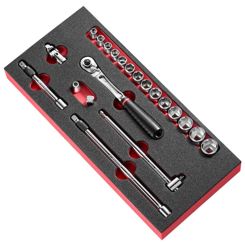 MODM.JL2 - moduł nasadek 6-kątnych 3/8", 8 - 22 mm na wkładce piankowej 