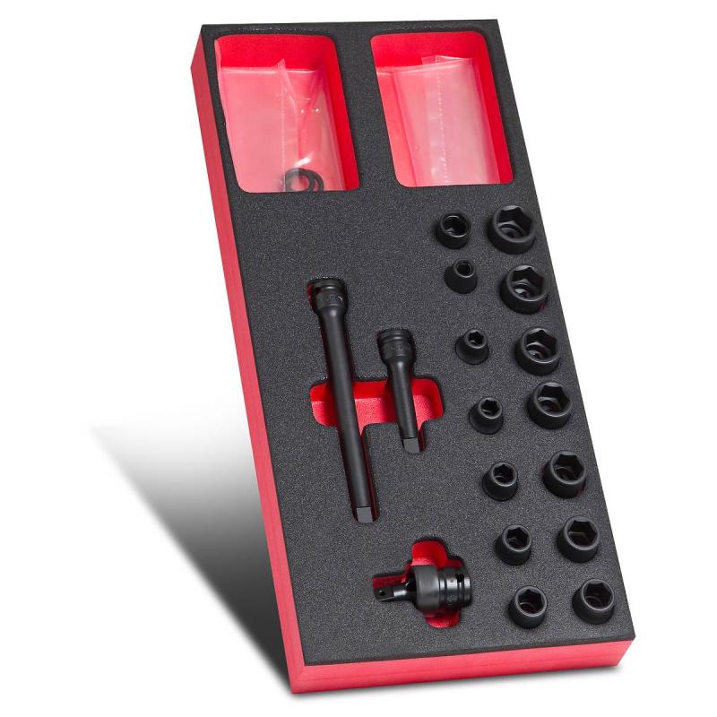 MODM.NJ1 - moduł nasadek udarowych 3/8", 8 -19 mm na wkładce piankowej