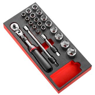 MODM.SXL1PB - moduł nasadek 6-kątnych 1/2", 10 - 32 mm, na wkładce piankowej