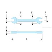 44.19/32x11/16 - klucz płaski, 19/32" x 11/16"