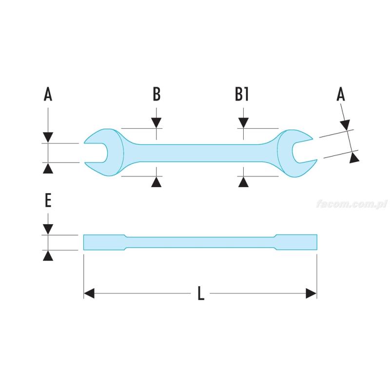 44.7X8 - klucz płaski, 7x8 mm