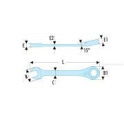 467.15/16 - klucz oczkowo-płaski grzechotkowy, 15/16"