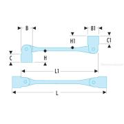 66A.22X24 - Klucz nasadowy przegubowy, 22x24 mm