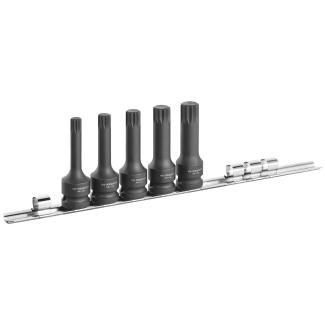 NSVL.J5 - zestaw 5 nasadek udarowych 1/2", długich, XZN, M10 - M18