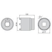 NM.77MA - Nasadka do piast przednich samochodów ciężarowych Man, 77 mm