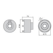 NK.75MB - Nasadka do nakrętek piast tylnych samochodów ciężarowych Mercedes