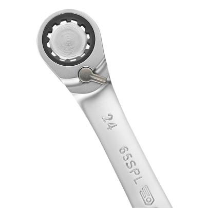 65.20x22SPL - klucz oczkowy z grzechotką, główka o profilu rowkowanym Spline, 5/8" - 11/16"