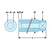 R.4EL - nasadka 1/4" 12-kątna, długa, 4 mm