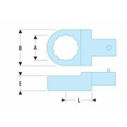 13.11/16 - Końcówka oczkowa - złącze 14 x 18 mm