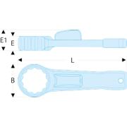 51BS.32 - Klucz oczkowy do pobijania z blokadą milimetrową, 32 mm