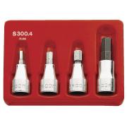 J.300-4 - Zestaw nasadek trzpieniowych 3/8"  5-10 mm