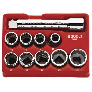 J.300-1 - Zestaw nasadek 3/8" 10-19 mm
