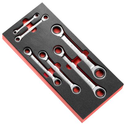 MODM.64JU6 - Moduł 6 kluczy oczkowych grzechotkowych, 1/4"- 15/16"