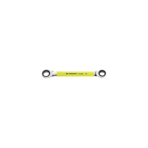 64.5/8X11/16F - Inch straight ratchet ring wrench - FLUO