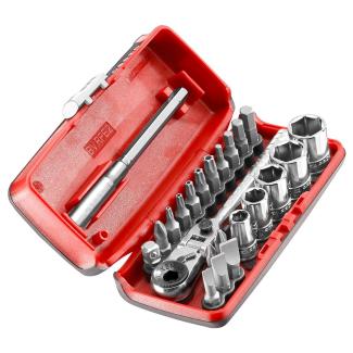 R1PICO - zestaw do dokręcania/przykręcania 1/4” z kompaktową grzechotką flex R.180, nasadki 6 - 13 mm