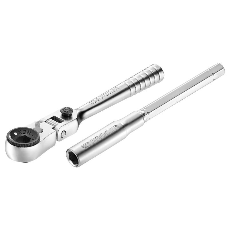 R.180 - grzechotka 1/4” kompaktowa z giętką główką obracaną o 180°