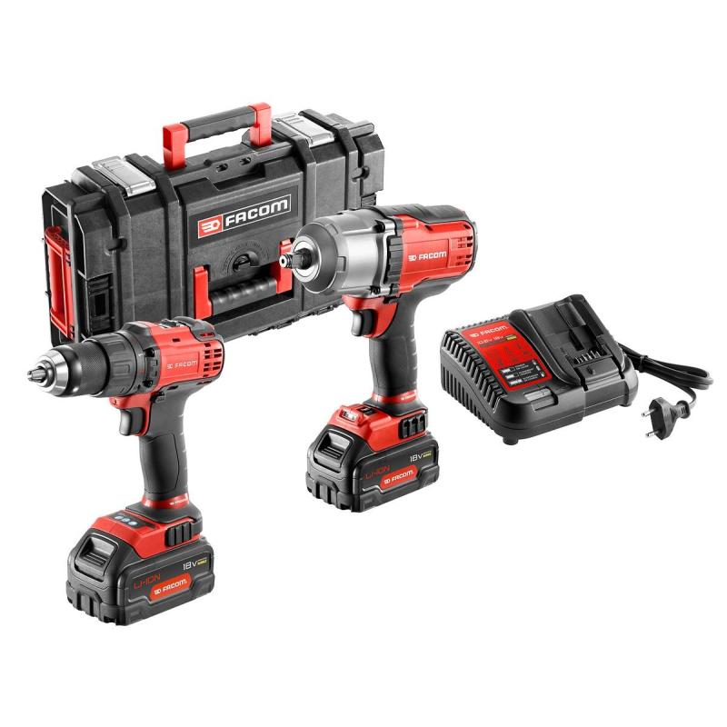 CL3.CHP18SP2 - zestaw: klucz udarowy 1/2" 1625 Nm, wiertarkowkrętarka 350 W, 18V 5Ah, walizka IP65