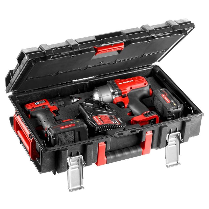 CL3.CHP18SP2 - zestaw: klucz udarowy 1/2" 1625 Nm, wiertarkowkrętarka 350 W, 18V 5Ah, walizka IP65