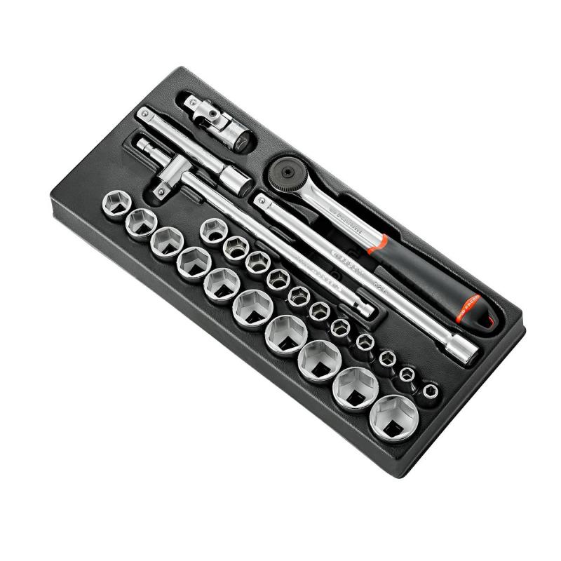 MOD.S161-46 - 26-piece 1/2" metric 6-point sockets module, 8 - 32 mm MOD.S161-46 - 26-piece 1/2" metric 6-point sockets module, 8 - 32 mm