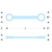56L.20X22 - long-reach metric offset ring wrench with 10° angle, 20x22 mm 56L.20X22 - long-reach metric offset ring wrench with 10° angle, 20x22 mm
