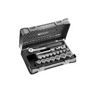 S.151-2P6 - zestaw nasadek 1/2" w skrzynce, 6 kątnych, 10 mm - 32 mm