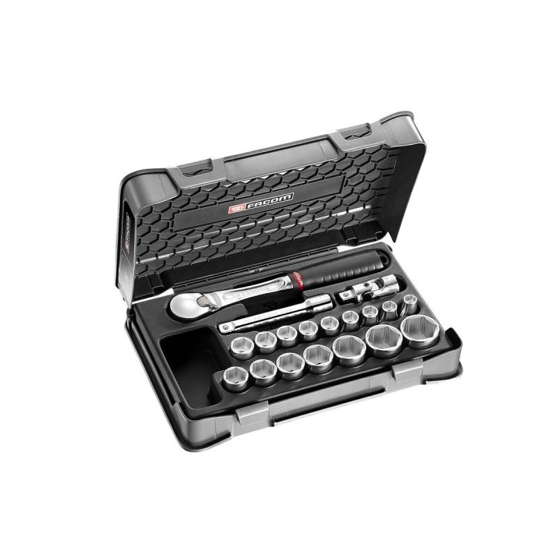 SL.161-2P6 - zestaw nasadek 1/2" w skrzynce, 6-kątne, 10 mm - 32mm