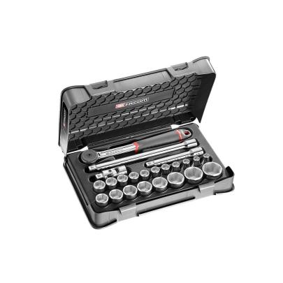 S.161-3P6 - 23 piece 1/2" metric 6-point sockets set