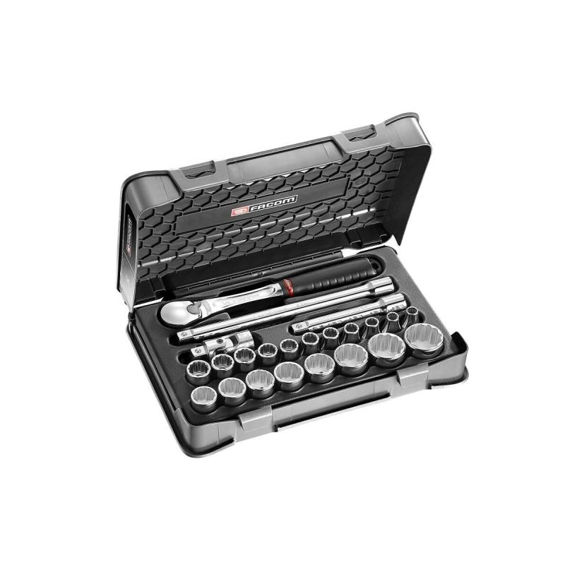 SL.161-3P12 - 23 piece 1/2" metric 12-point sockets set SL.161-3P12 - 23 piece 1/2" metric 12-point sockets set