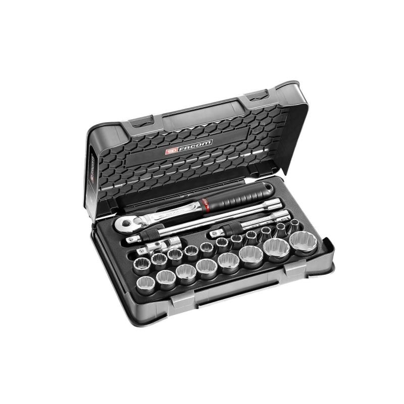 SL.171-3P12 - 23 piece 1/2" metric 12-point sockets set SL.171-3P12 - 23 piece 1/2" metric 12-point sockets set