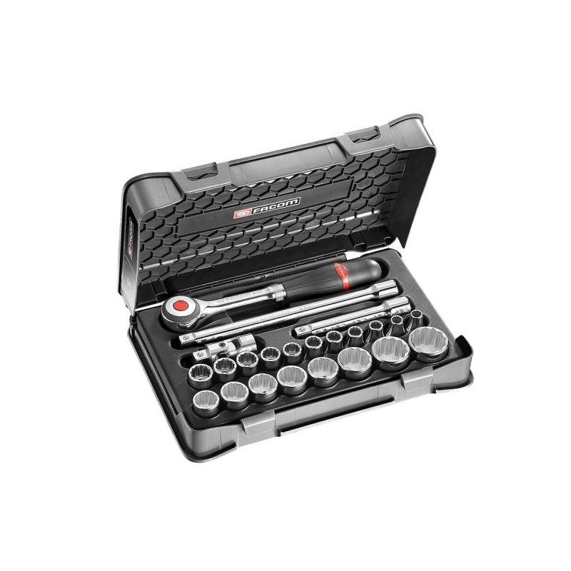 S.360-3P12 - zestaw nasadek 1/2" w skrzynce, 12-kątne, 8 mm - 32 mm