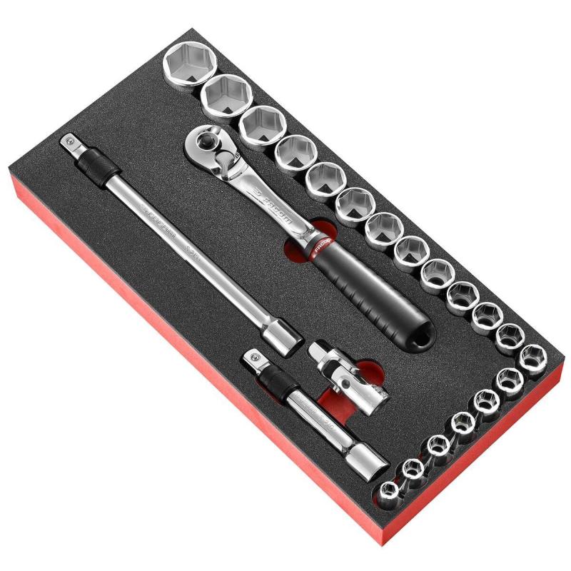 MODM.SL171-36 - 1/2" metric 6-point sockets foam module MODM.SL171-36 - 1/2" metric 6-point sockets foam module